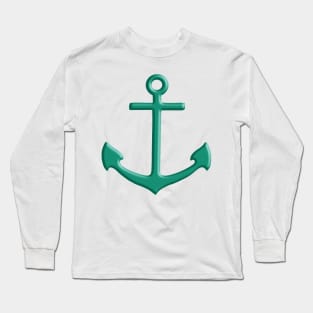 Teal Anchor Long Sleeve T-Shirt